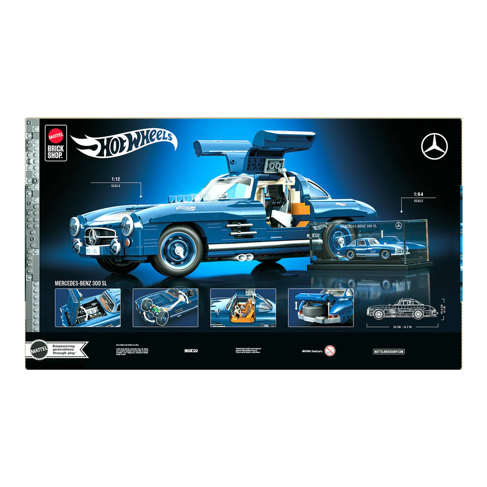 Mattel Brick Shop HotWheels Mercedes-Benz 300 SL Building Set 1:12 Scale - Image 11