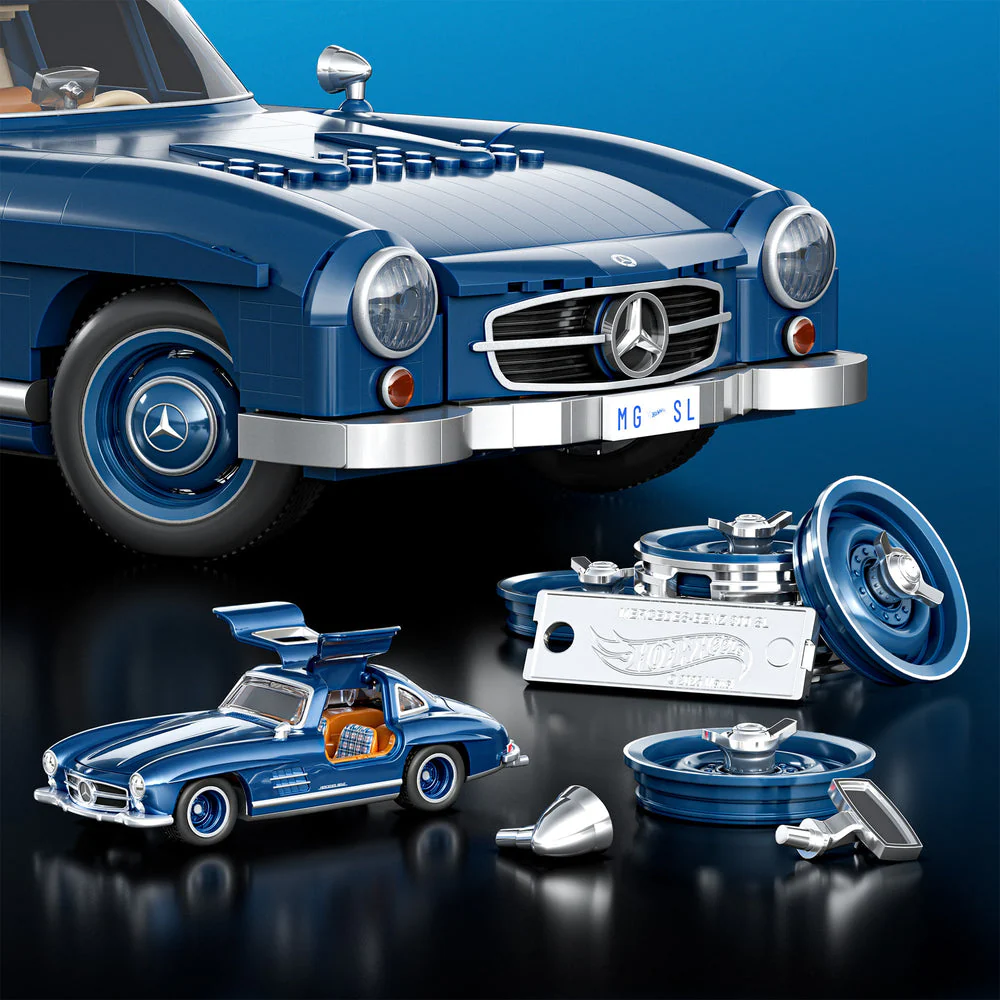 Mattel Brick Shop HotWheels Mercedes-Benz 300 SL Building Set 1:12 Scale - Image 4