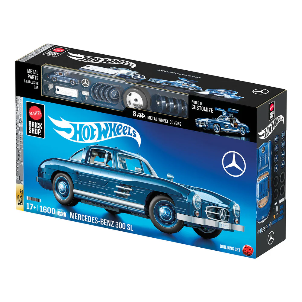 Mattel Brick Shop HotWheels Mercedes-Benz 300 SL Building Set 1:12 Scale - Image 8