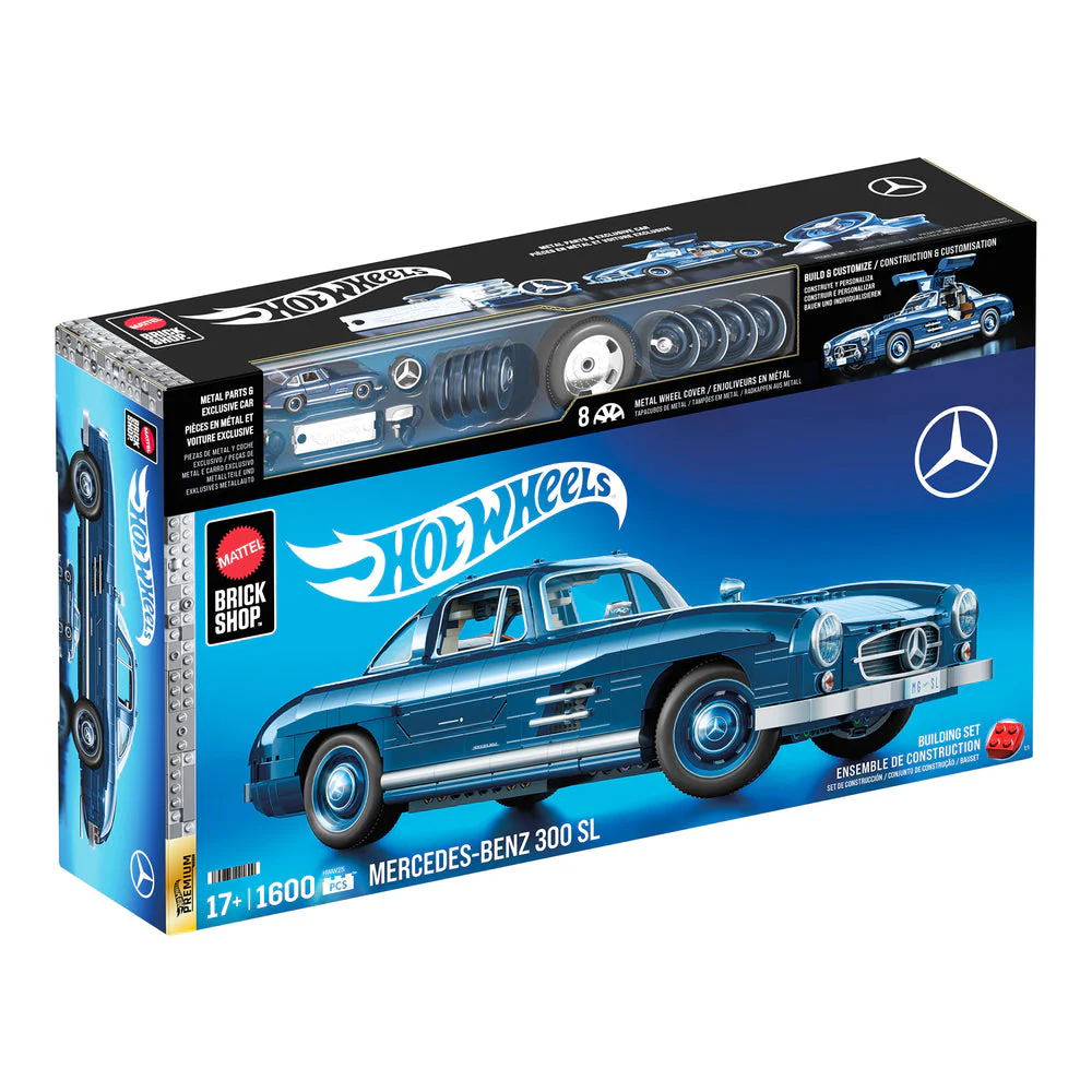 Mattel Brick Shop HotWheels Mercedes-Benz 300 SL Building Set 1:12 Scale - Image 9