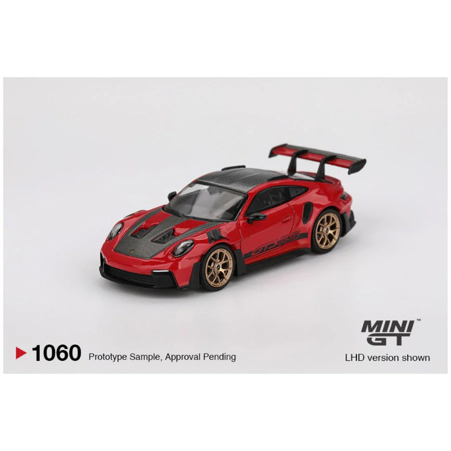 Mini GT #1060: Porsche 911 (992) GT3 RS Weissach Package Guards Red 1:64 Scale - Image 4