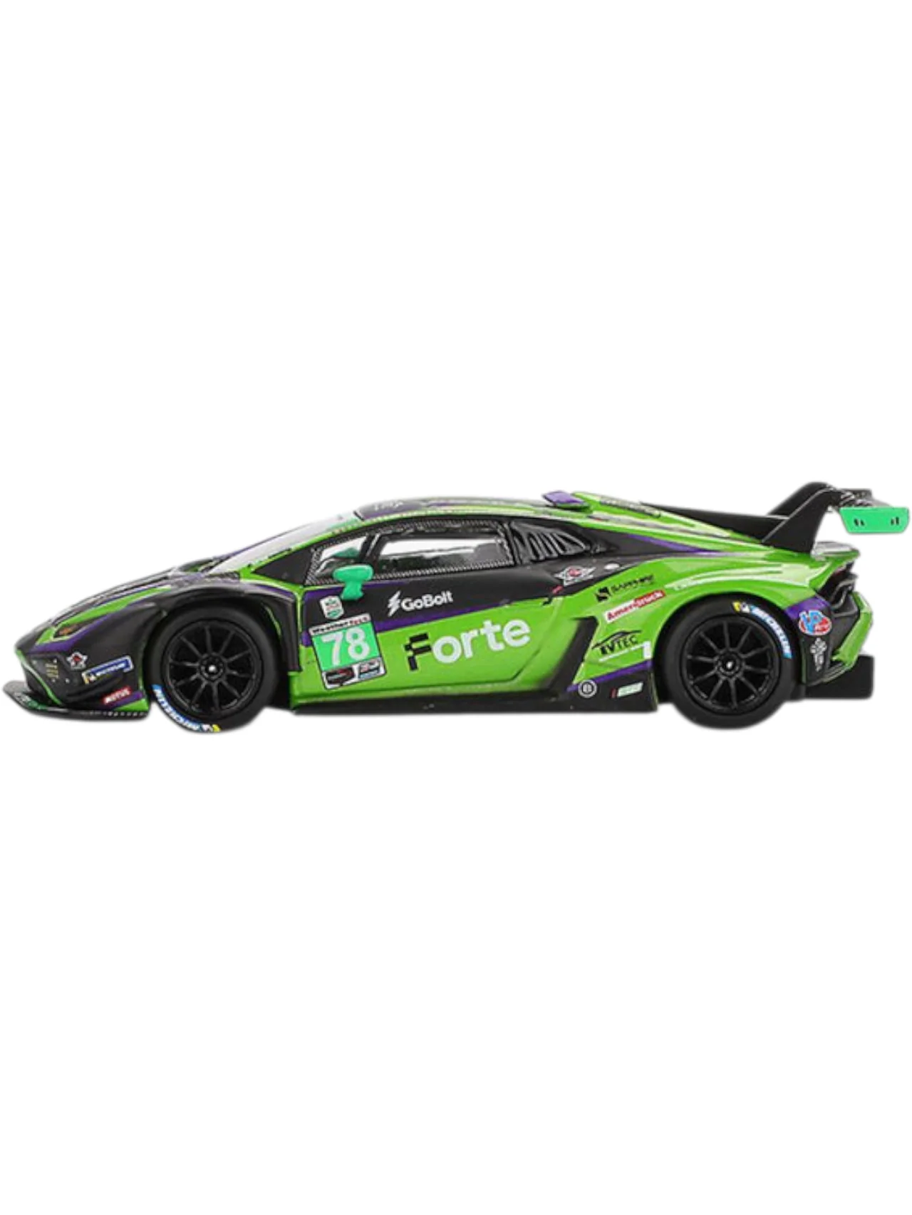 Mini GT code-1062 Lamborghini Huracán GT3 EVO2 #78 Forte Racing 2024 IMSA Daytona 24 Hrs 1:64 Scale - Image 3