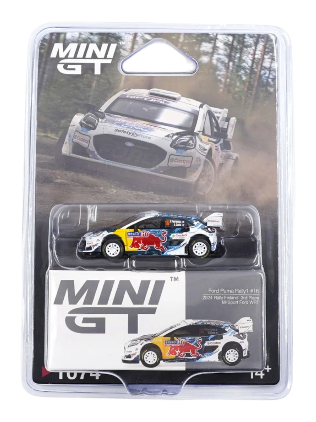Mini GT #1074: Ford Puma Rally1 #16 M-Sport Ford WRT 1:64 Scale