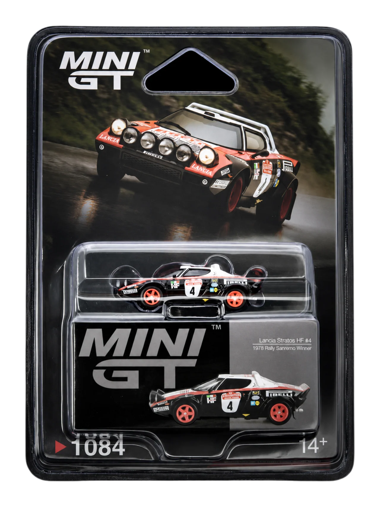 Mini GT #1084: Lancia Stratos HF #4 1978 Rally Sanremo Winner LHD 1:64 Scale - Image 2