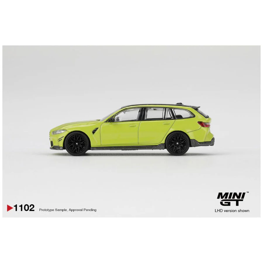 Mini GT #1102: BMW M3 M Performance Touring Sao Paulo Yellow 1:64 Scale - Image 3