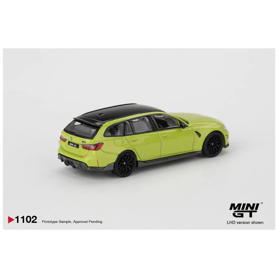 Mini GT #1102: BMW M3 M Performance Touring Sao Paulo Yellow 1:64 Scale - Image 4