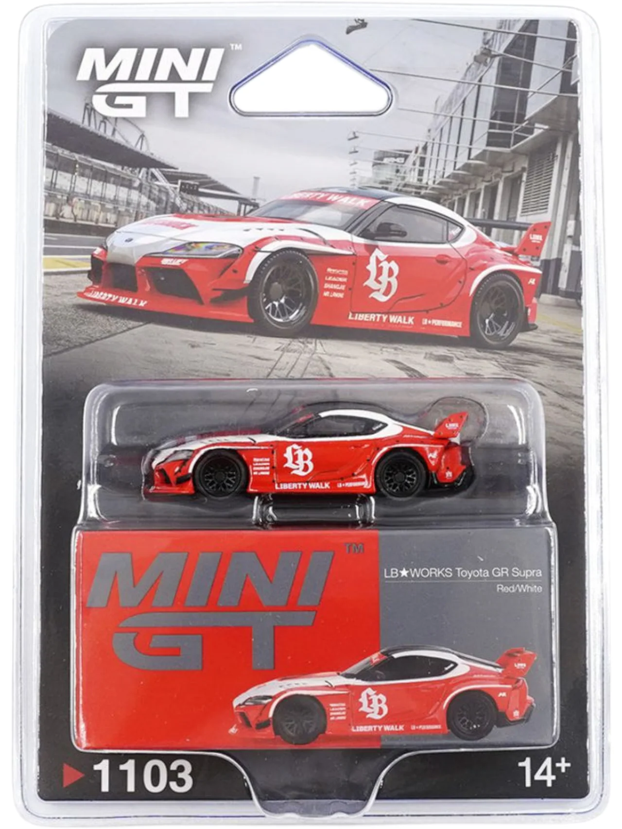 Mini GT #1103: LB★WORKS Toyota GR Supra Red 1:64 Scale - Image 2