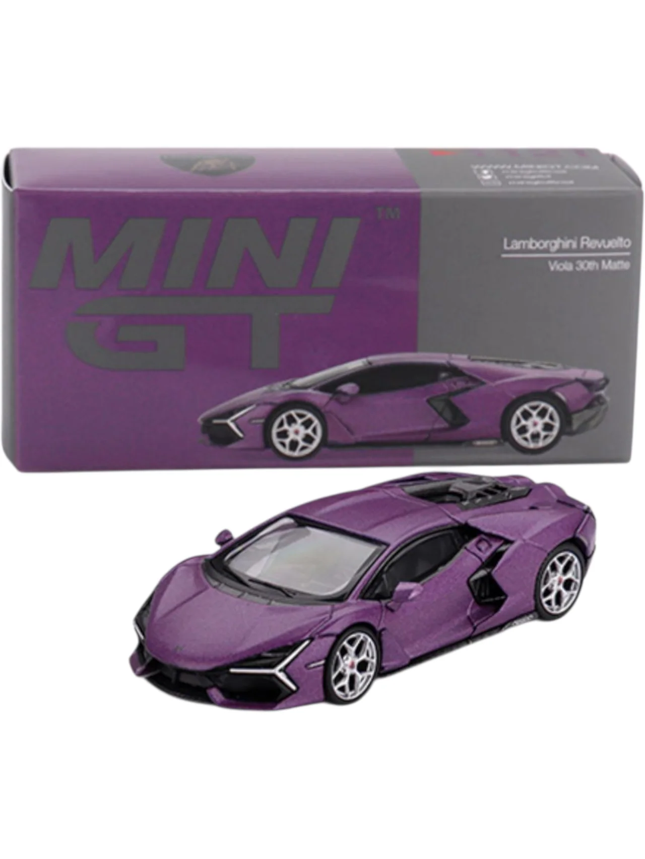 Mini GT #1121: Lamborghini Revuelto Viola 30th Matte 1:64 Scale