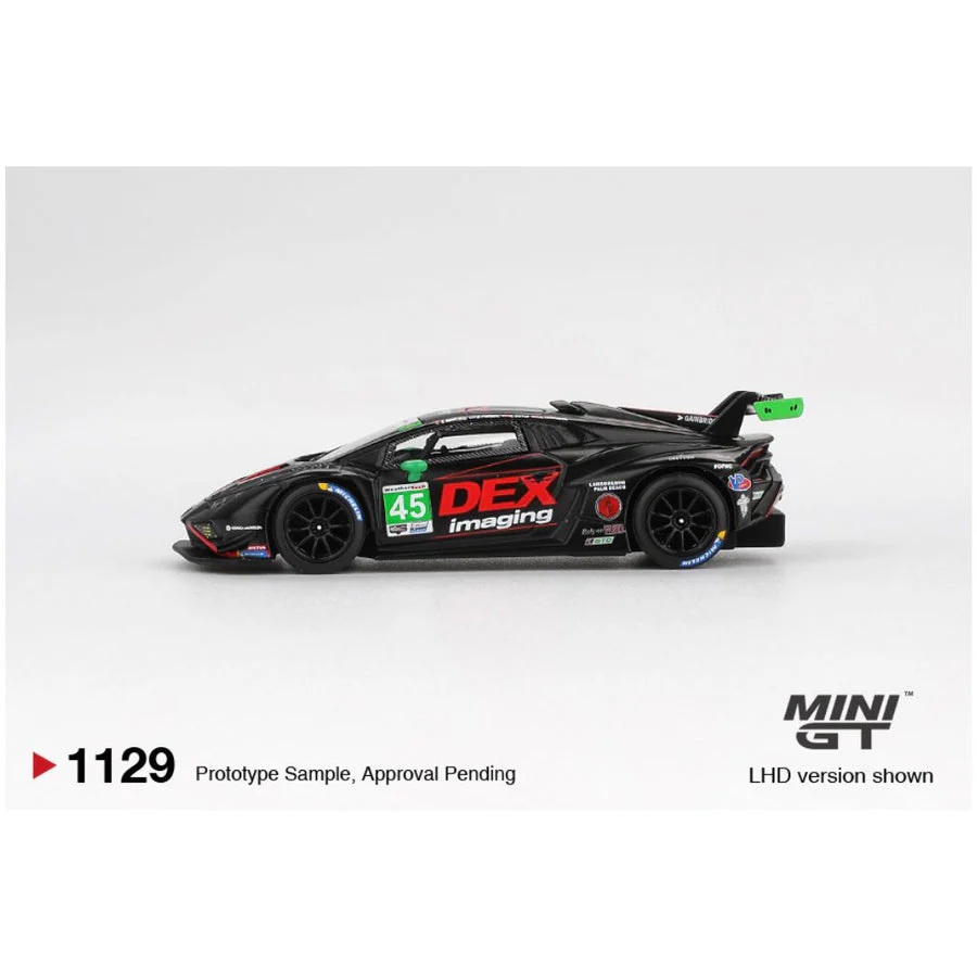 Mini GT #1129: Lamborghini Huracán GT3 EVO2 #45 No. 45 DEX Imaging 2024 IMSA Daytona 24 Hrs 1:64 Scale - Image 3