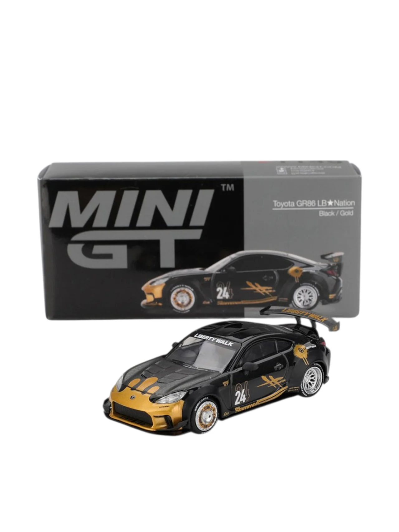 Mini GT #1149: Toyota GR86 LB★Nation Black / Gold - Image 2