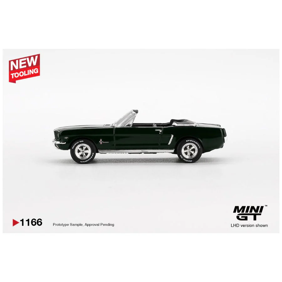 Mini GT #1166: Ford Mustang Convertible 1964 Highland Green LHD 1:64 Scale - Image 3