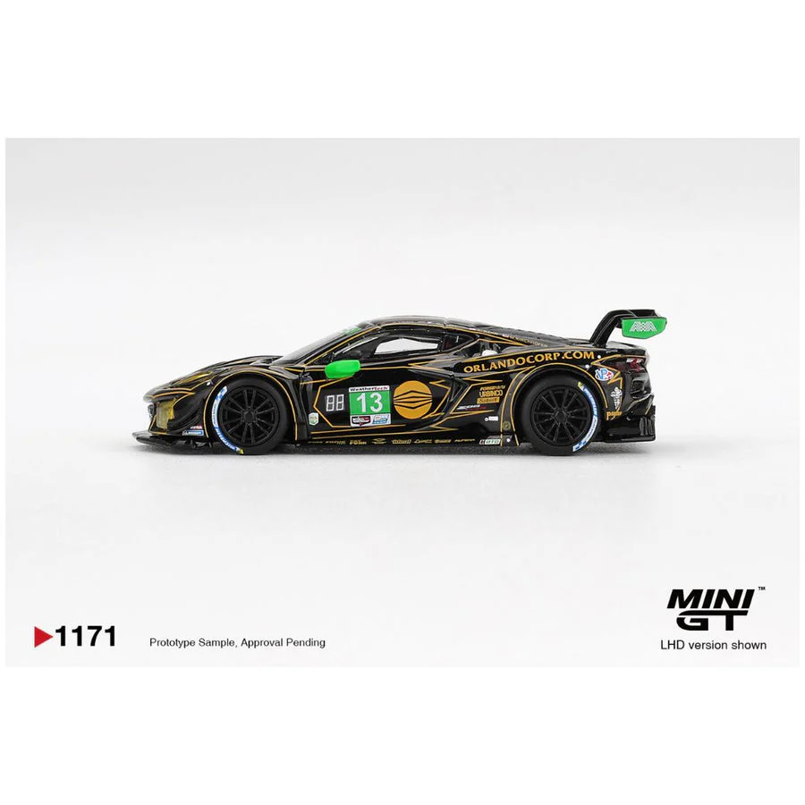 Mini GT #1171: Chevrolet Corvette Z06 GT3.R #13 AWA 2025 IMSA Daytona 24 Hrs 1:64 Scale - Image 4