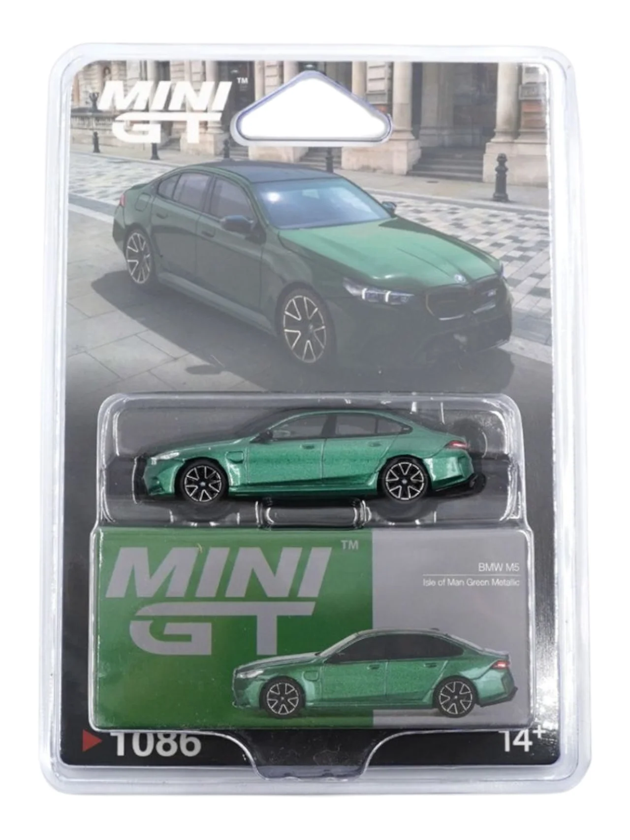 Mini GT Blister #1086: BMW M5 Isle of Man Green Metallic 1:64 Scale - Image 5