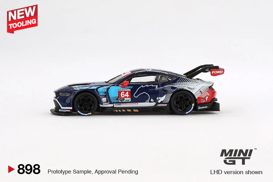 Mini GT Ford Mustang GT3 #64 Ford Multimatic Motorsports 2024 IMSA Daytona 24 Hrs #898 1:64 Scale - Image 3