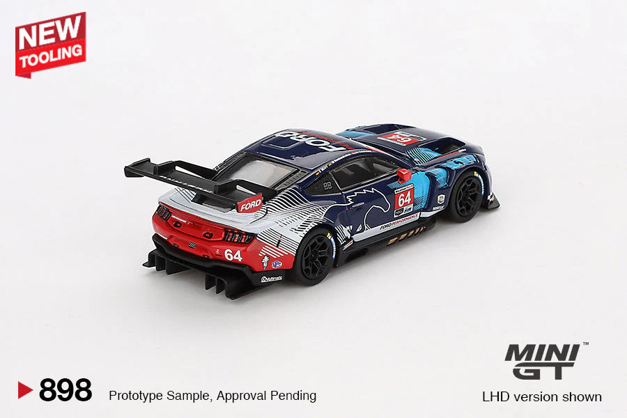 Mini GT Ford Mustang GT3 #64 Ford Multimatic Motorsports 2024 IMSA Daytona 24 Hrs #898 1:64 Scale - Image 4