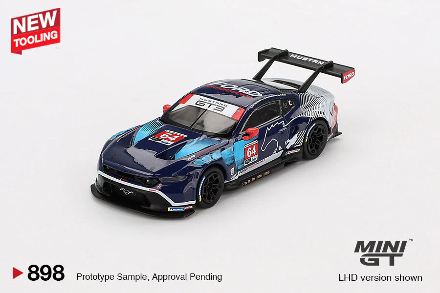 Mini GT Ford Mustang GT3 #64 Ford Multimatic Motorsports 2024 IMSA Daytona 24 Hrs #898 1:64 Scale - Image 5
