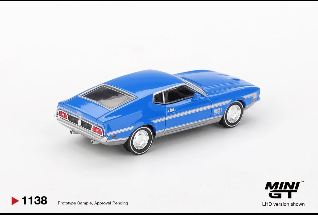 Mini GT Ford Mustang Mach 1 Grabber Blue (No.1138) 1:64 Scale - Image 3