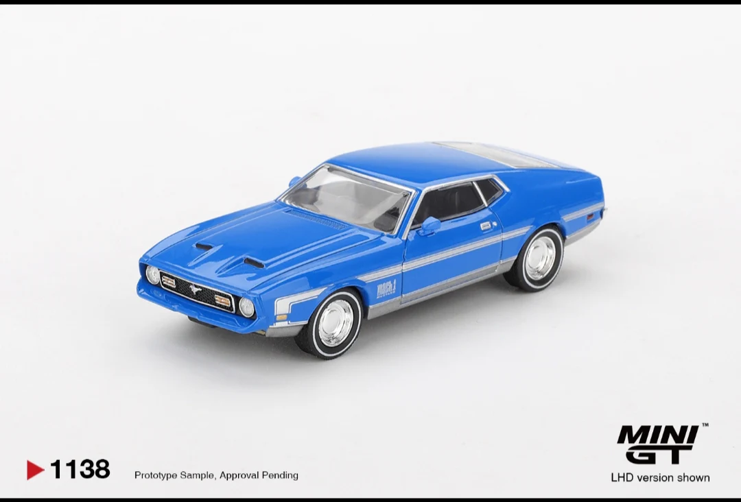 Mini GT Ford Mustang Mach 1 Grabber Blue (No.1138) 1:64 Scale - Image 4