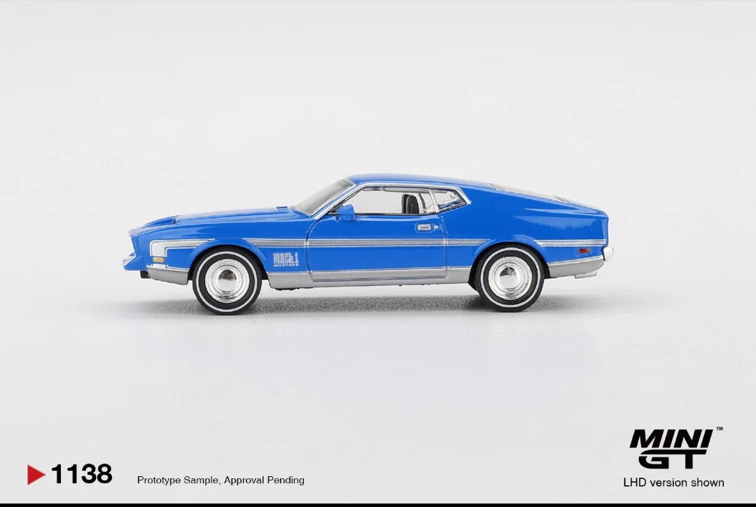 Mini GT Ford Mustang Mach 1 Grabber Blue (No.1138) 1:64 Scale - Image 5
