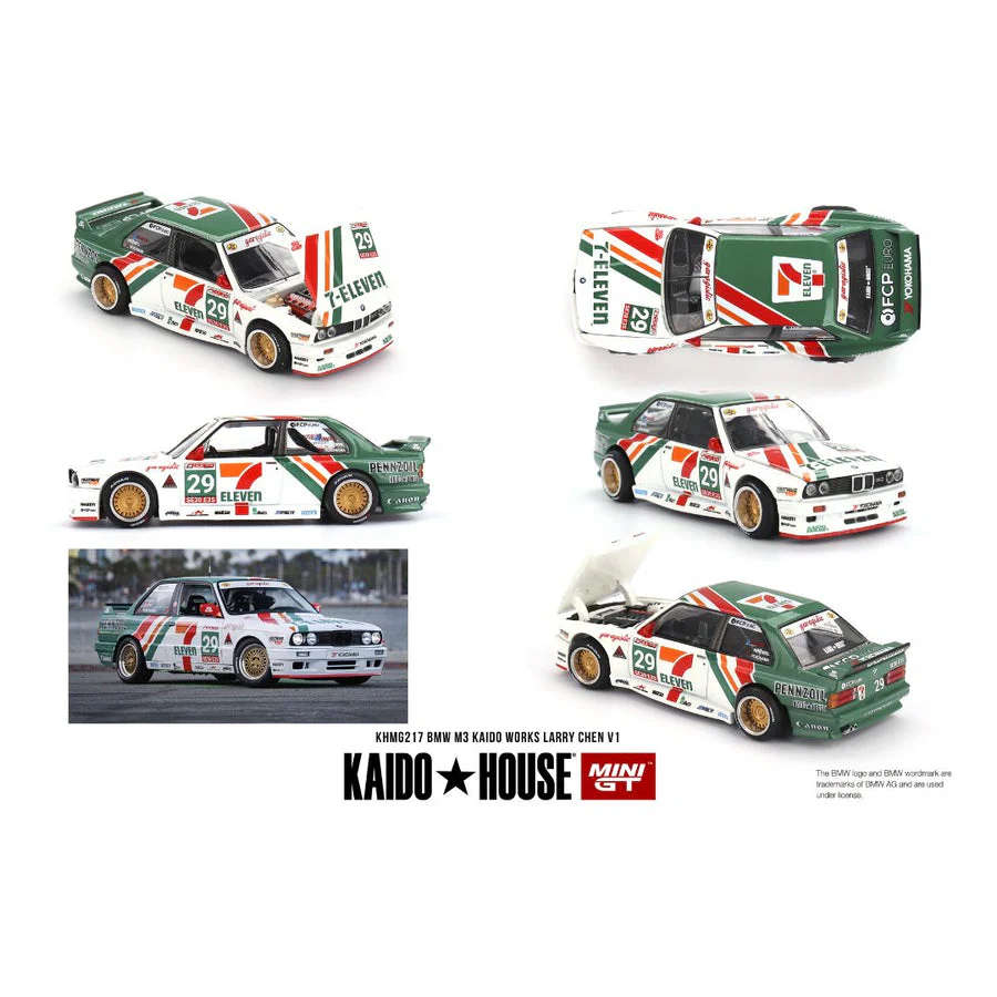 Mini GT Kaido House #217: BMW M3 KAIDO WORKS LARRY CHEN V1 Imported 1:64 Scale
