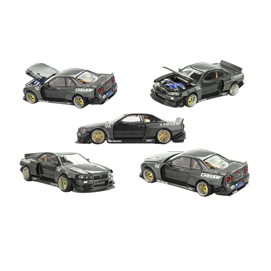 Mini GT Kaido House #222: Nissan Skyline GT-R (R34) Kaido Works GReddy V2 Imported 1:64 Scale - Image 2