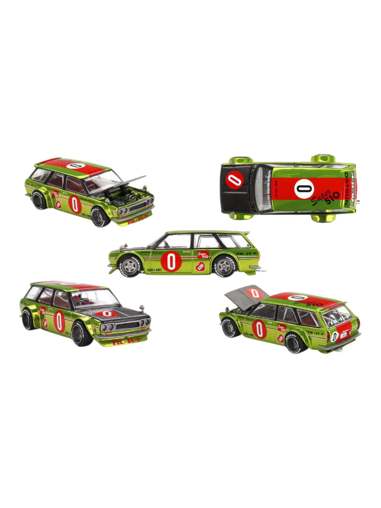 Mini GT Kaido House KHMG 164 Datsun Kaido 510 Wagon OG Flow Yellow 1:64 Scale