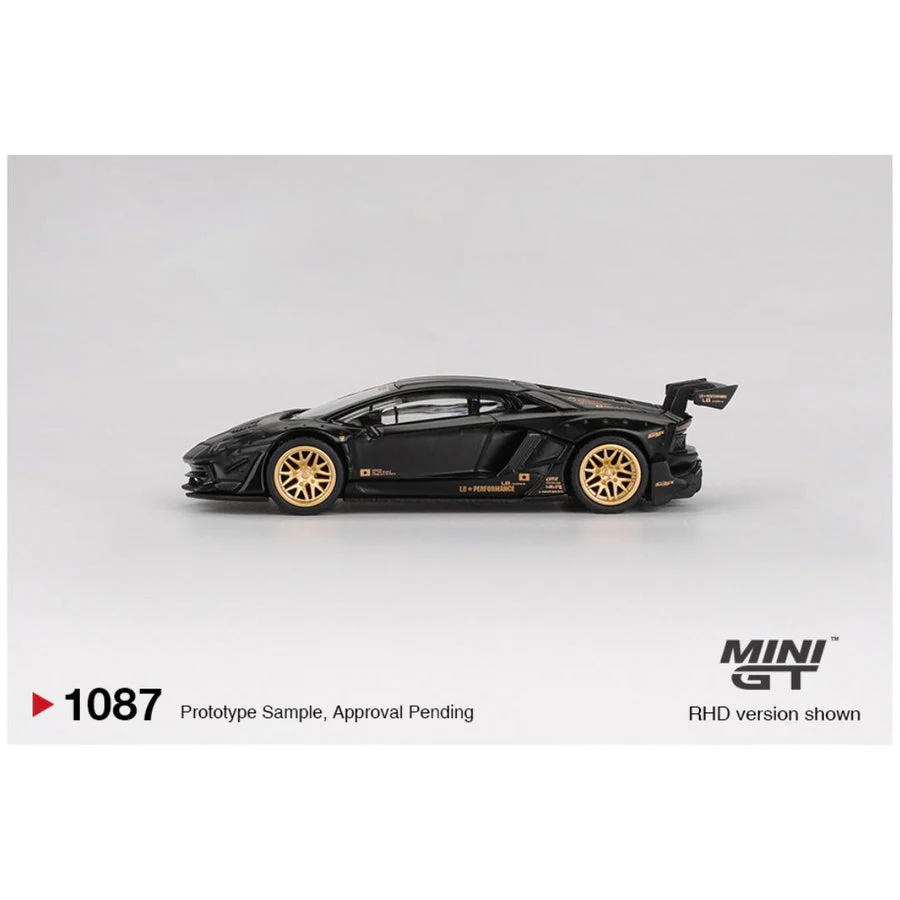 Mini GT Lamborghini Aventador Limited Edition Matte Black #1087 1:64 Scale - Image 3