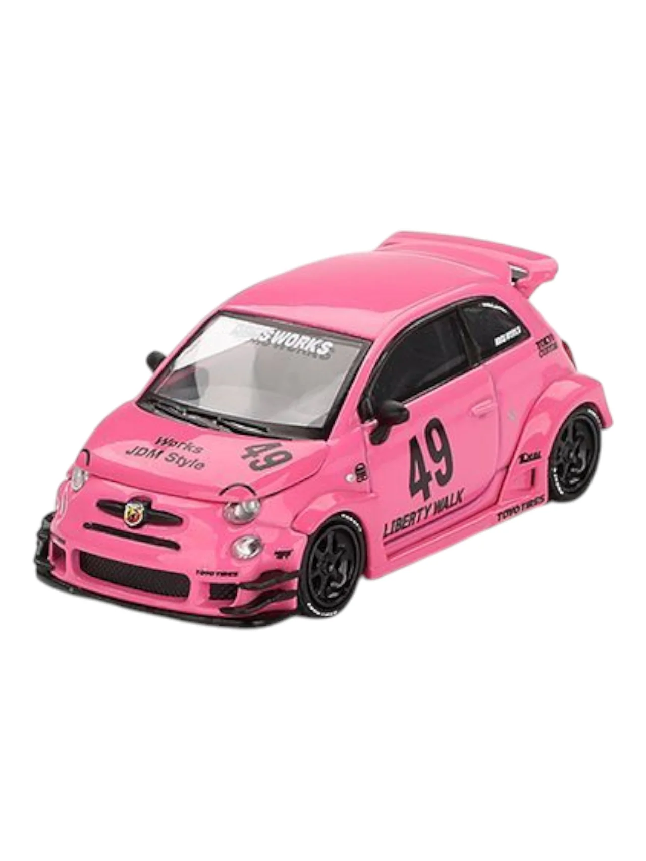 Mini GT LB-Works x Abas Works Abarth 595 (Pink) 1:64 Scale - Image 2