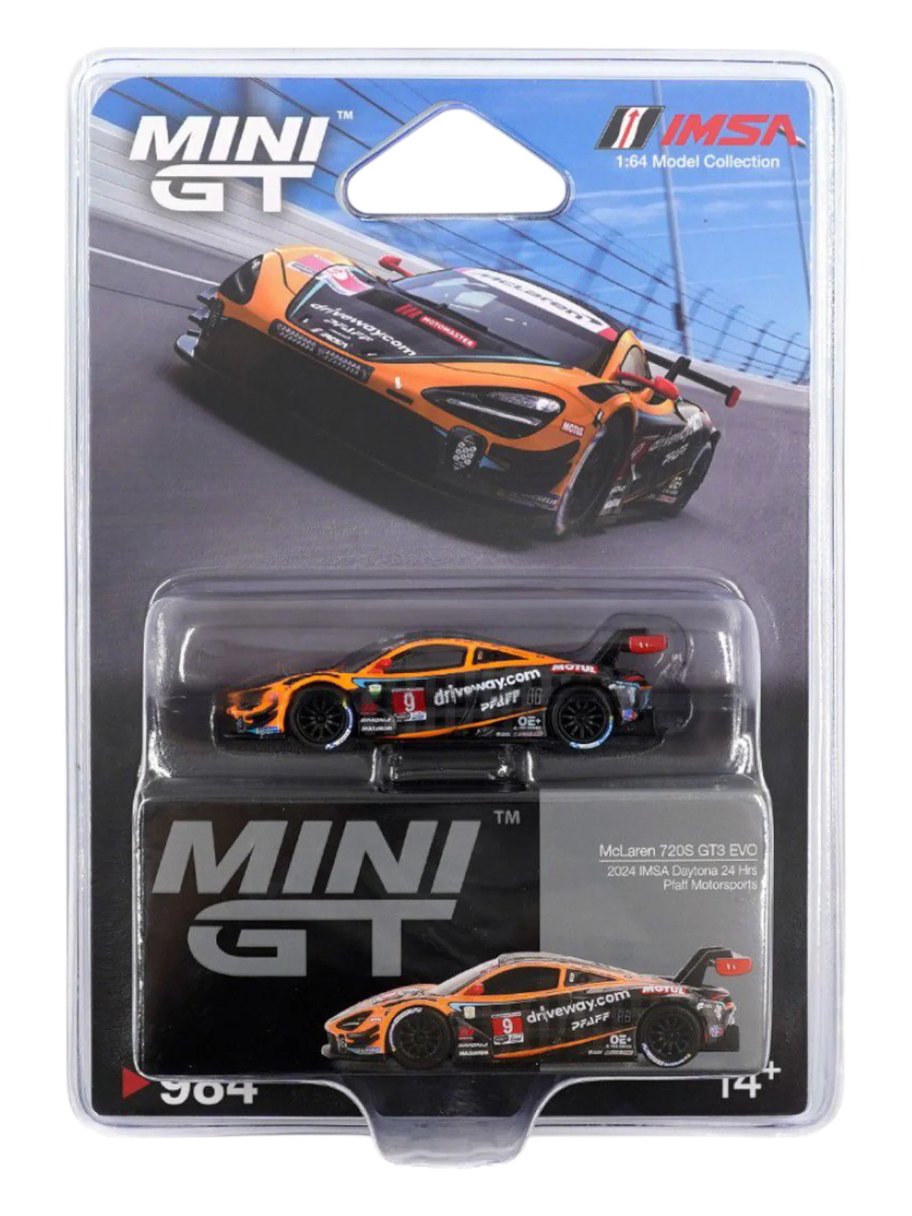 Mini GT McLaren 720S GT3 EVO (2024 IMSA Daytona 24 Hrs Plaff Motorsports) Code-984 1:64 Scale - Image 4