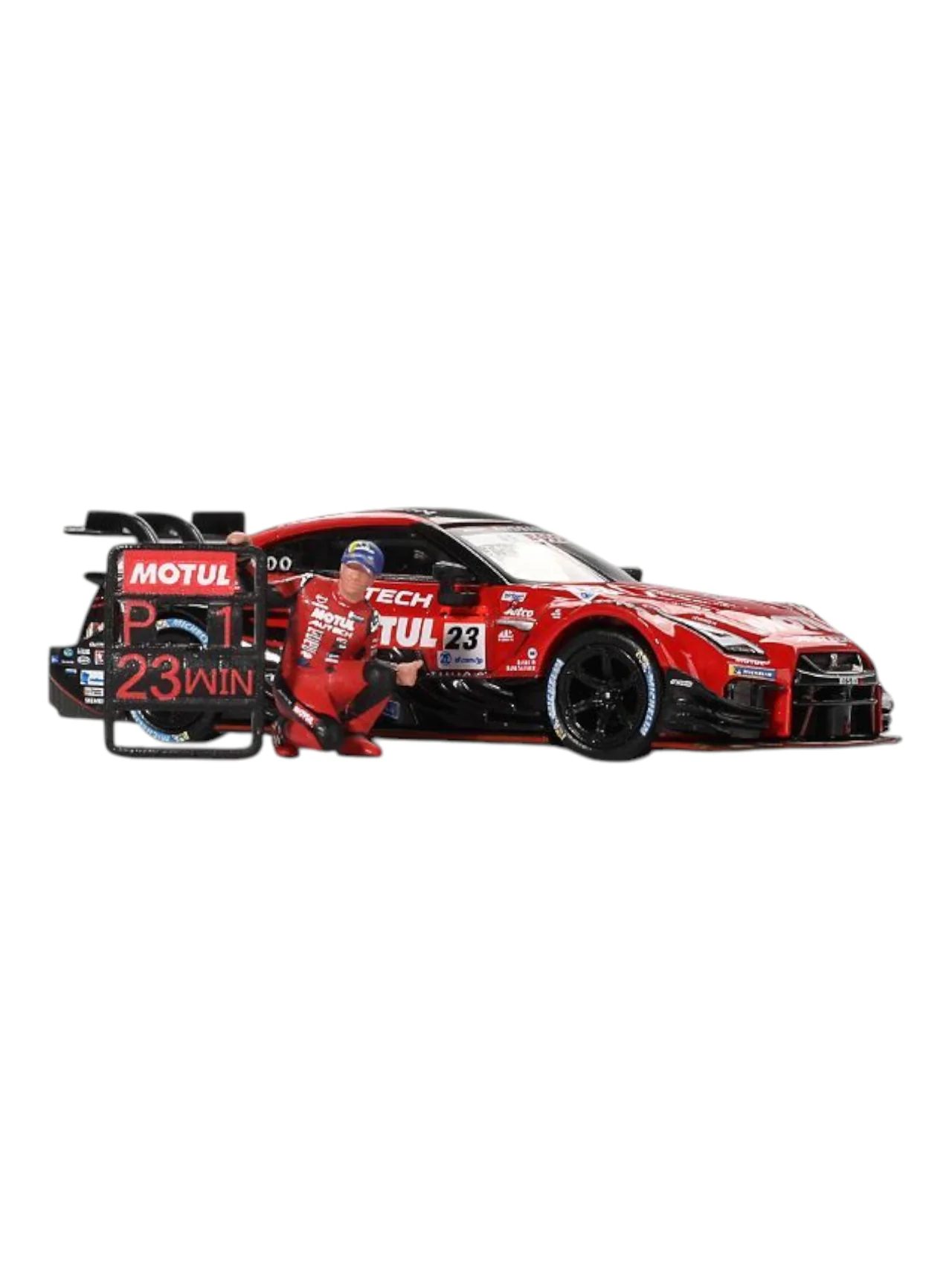 Mini GT Nissan GT-R Nismo #23 ("Motul Autech GT-R 2021" Super GT Series Suzuka Winner W/ Matsuda Figure) 1:64 Scale - Image 2