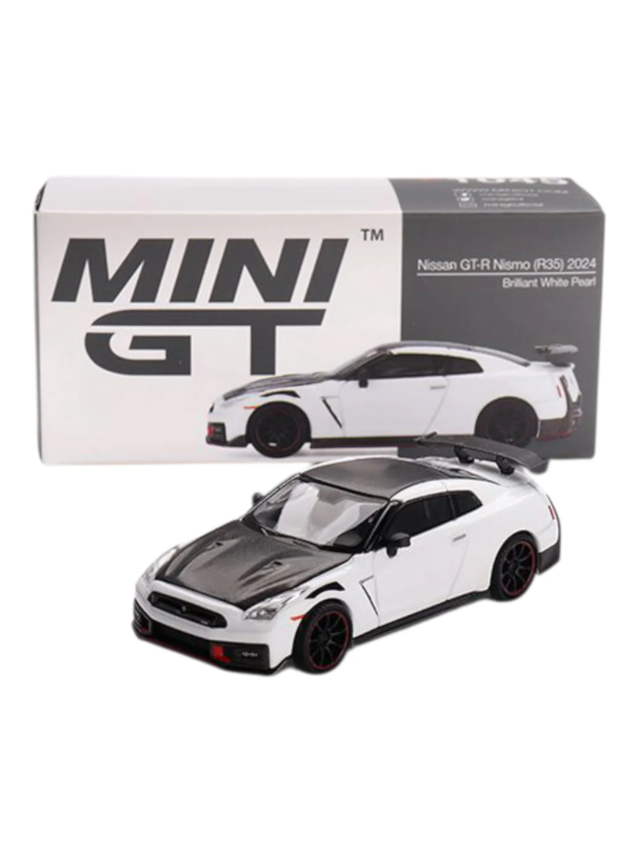 Mini GT Nissan GT-R Nismo R35 2024 (Brilliant White Pearl) Code-1045 1:64 Scale
