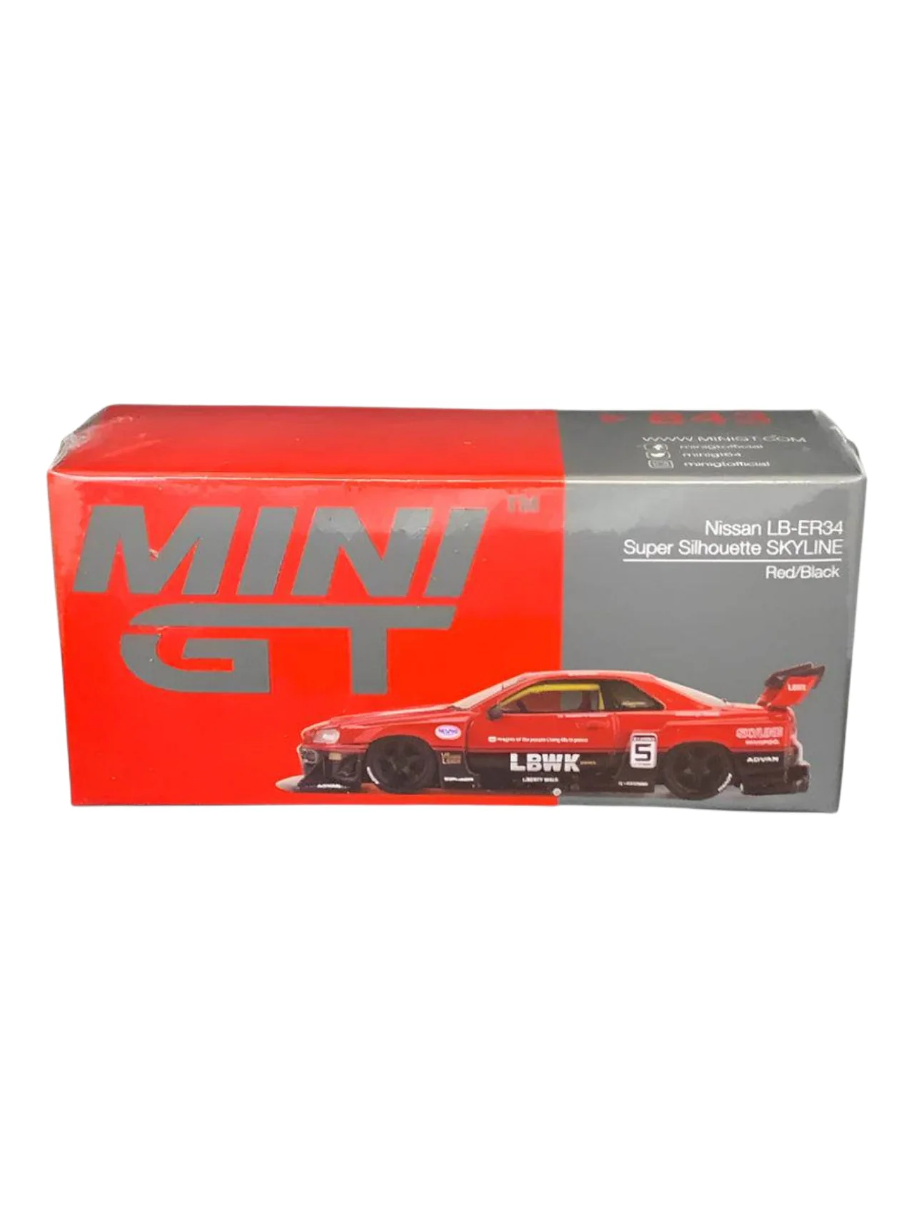 Mini GT Nissan LB-ER34 Super Silhouette Skyline (Red/Black) 1:64 Scale - Image 2