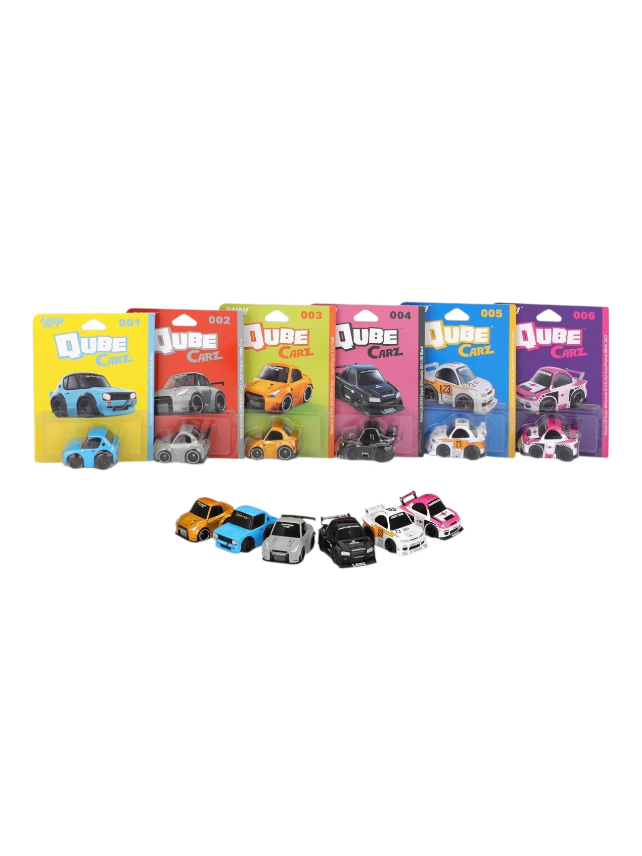 Mini GT Qube Carz Set of 6 1:64 Scale