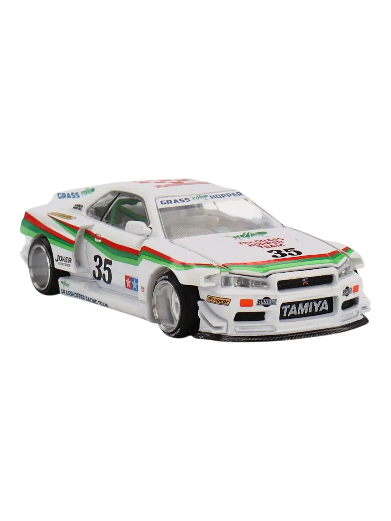 Mini GT Tamiya x Kaido House Collaboration Nissan Skyline GT-R (R34) "The Grasshopper" 1:64 Scale - Image 2