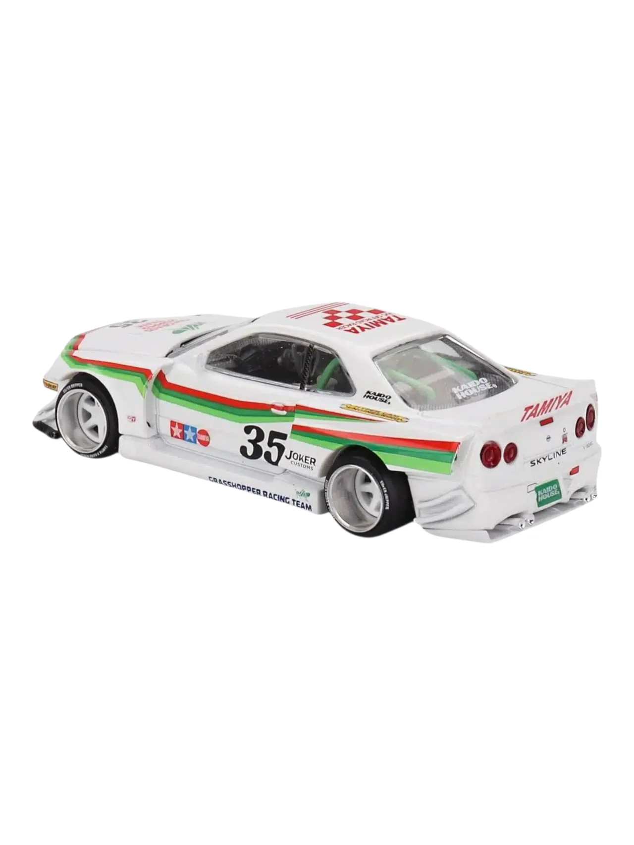 Mini GT Tamiya x Kaido House Collaboration Nissan Skyline GT-R (R34) "The Grasshopper" 1:64 Scale - Image 5