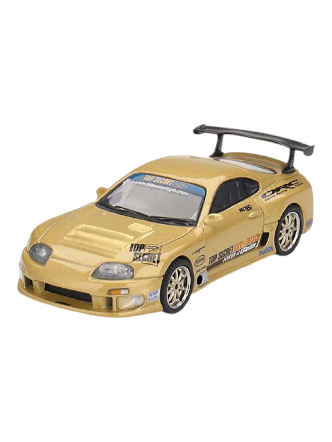 Mini GT Toyota Supra A80 (Top Secret GT-300 Top Secret Gold) 1:64 Scale - Image 2