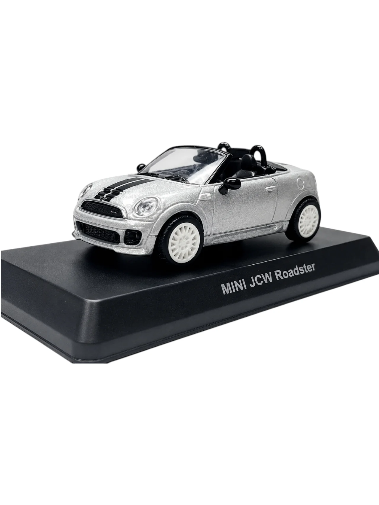 MINI JCW Roadster Diecast Model Car with Display Base | Silver | 1:64 Scale Collectible - Image 2