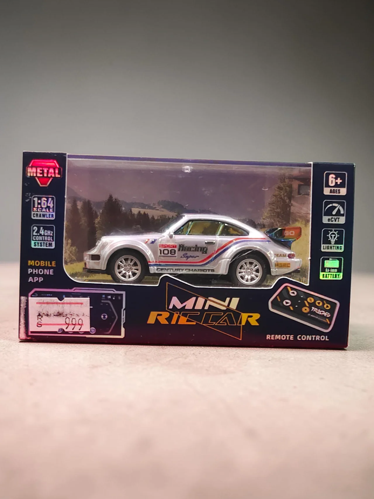 Mini RC Car Remote Control Trasped Speed Regulating Alloy Model Car 2.4 GHZ Control System 1:64 Scale