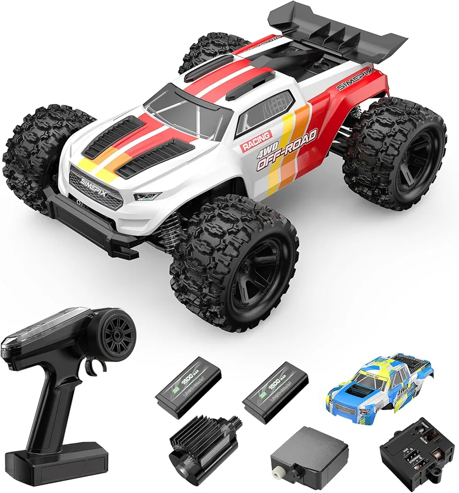 Mjx Hyper Go 18208 High Speed 4WD with 2.4 GHz Remote Control, 4X4 Waterproof Off-Road Truck with Two Rechargeable Batteries and Two car Bodies,1/18 Scale All Terrain RC Cars 35km/h - Image 2