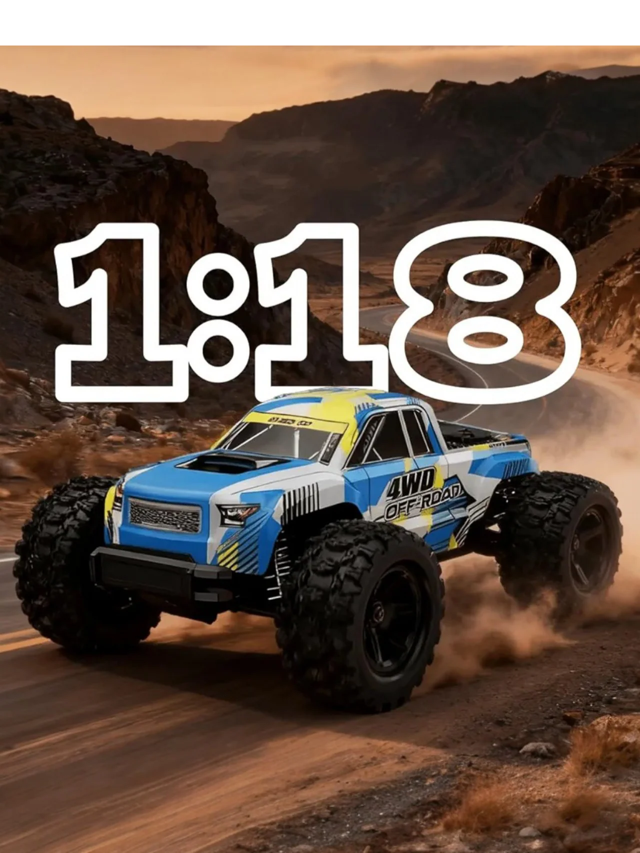 Mjx Hyper Go 18208 High Speed 4WD with 2.4 GHz Remote Control, 4X4 Waterproof Off-Road Truck with Two Rechargeable Batteries and Two car Bodies,1/18 Scale All Terrain RC Cars 35km/h - Image 3