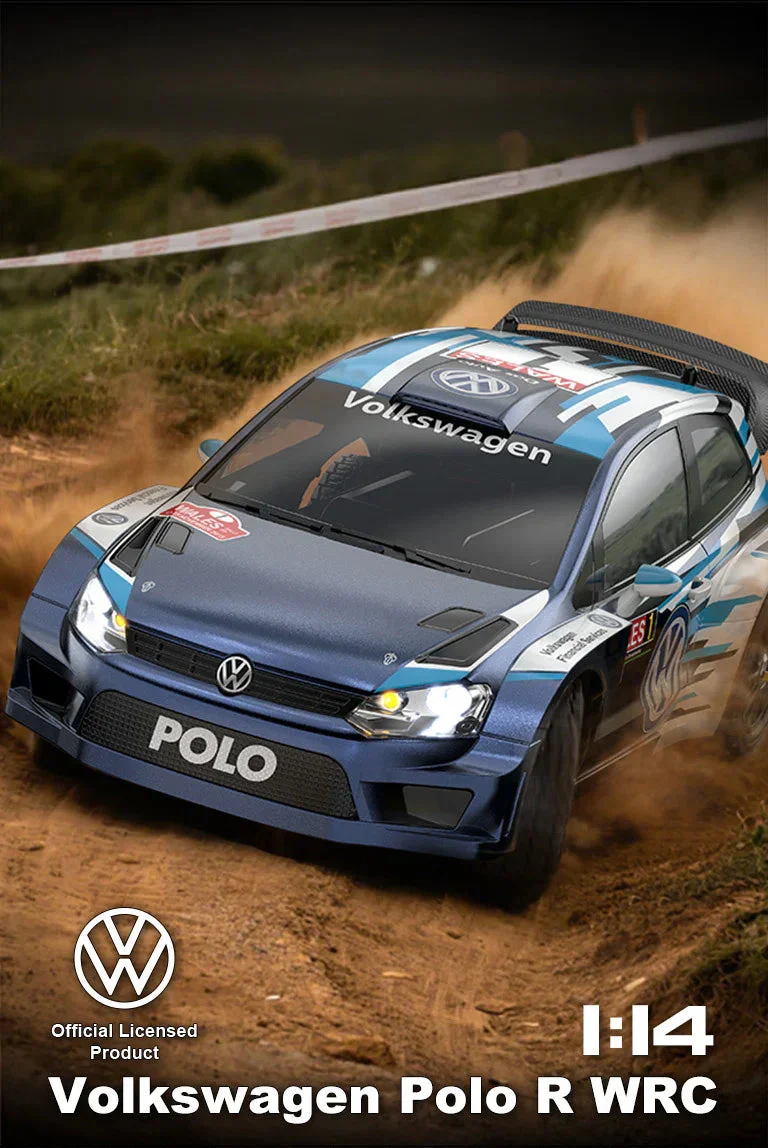MJX RC 14304 Volkswagen Polo R WRC 2015 HYPER Go 1:14 Scale Radio Control 4WD High speed 2.4Ghz Control 3CH Remote Control With 2S battery: Its top speed  isaround 43-45 km/h .