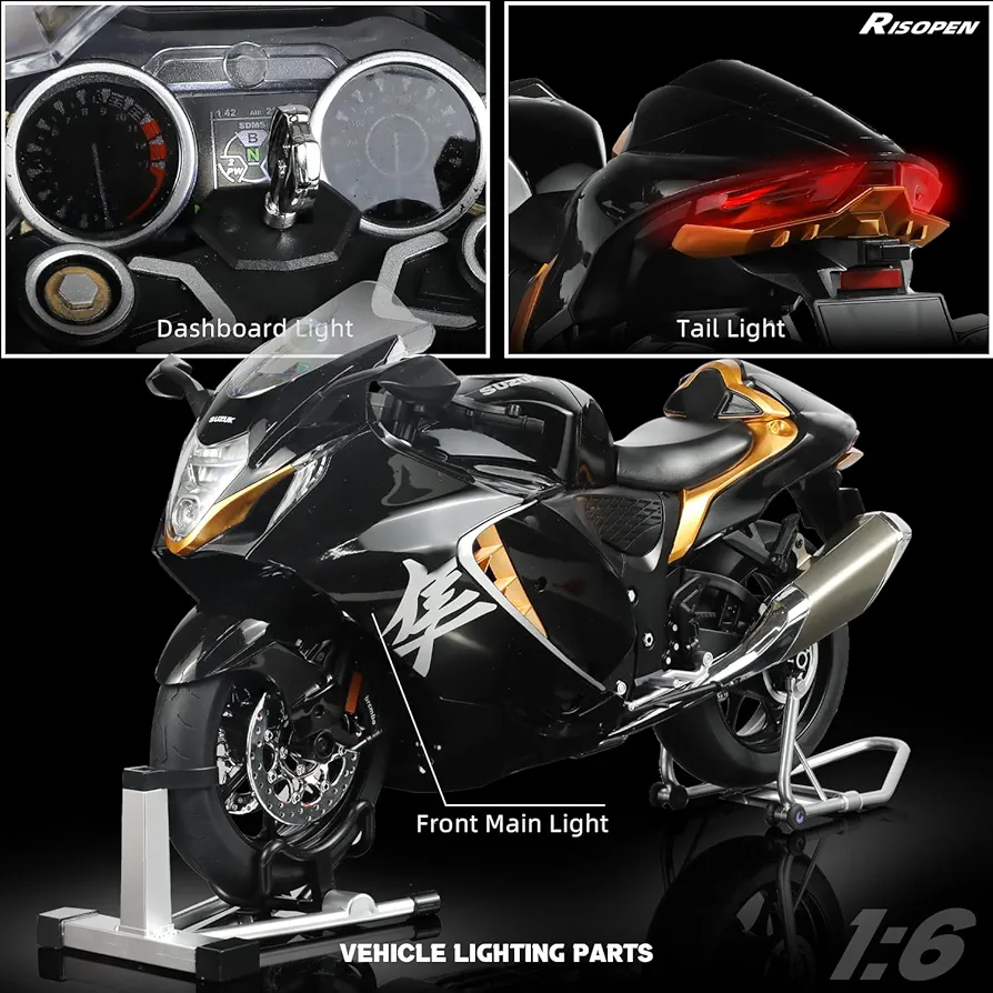 Suzuki Hayabusa Superbike Collectible Model – Black & Gold edition 1:6 scale - Image 5