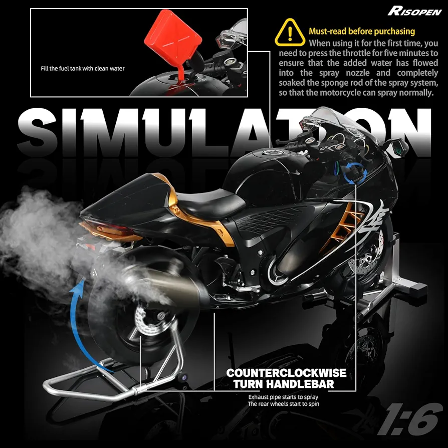 Suzuki Hayabusa Superbike Collectible Model – Black & Gold edition 1:6 scale - Image 6