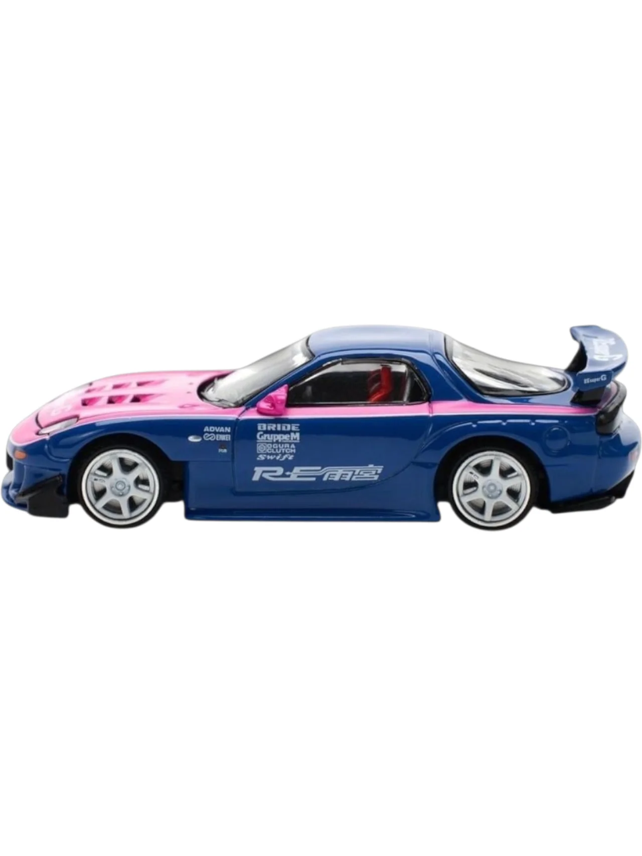 POP RACE Mazda RX-7 RE Amemiya Blue Pink 1:64 Die-Cast Car Model | PR64-240 - Image 4