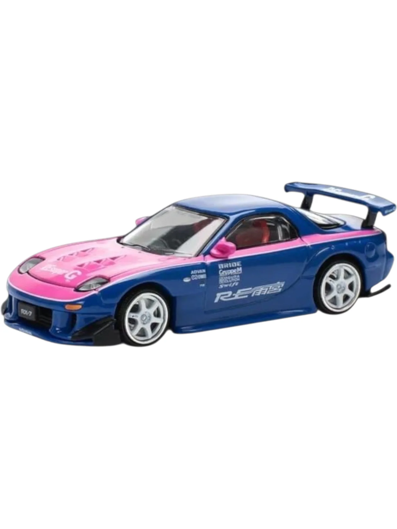 POP RACE Mazda RX-7 RE Amemiya Blue Pink 1:64 Die-Cast Car Model | PR64-240 - Image 5