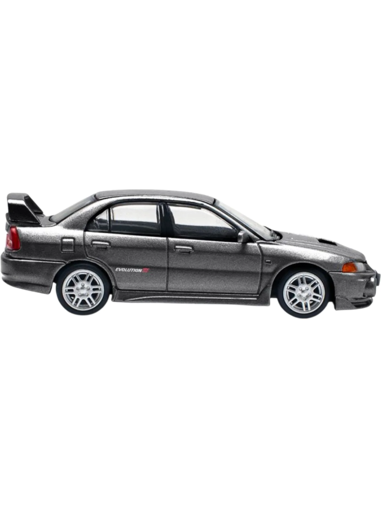 Pop Race #327 Mitsubishi Lancer Evolution IV Dark Gray 1/64 Scale - Image 2