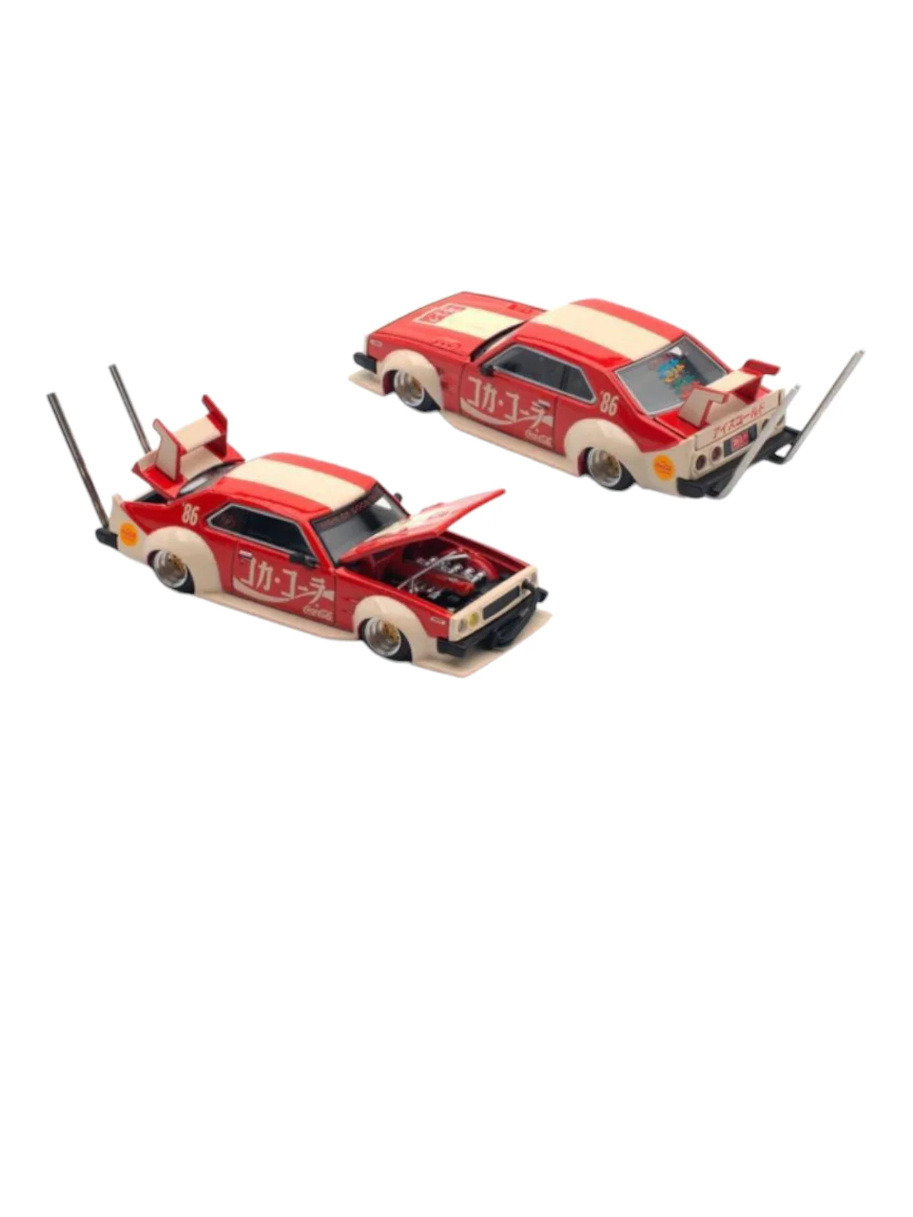 Pop Race PR64-135 x Tiny Coca-Cola Skyline C210 Kaido Racer Bosozoku Style 1:64 Scale