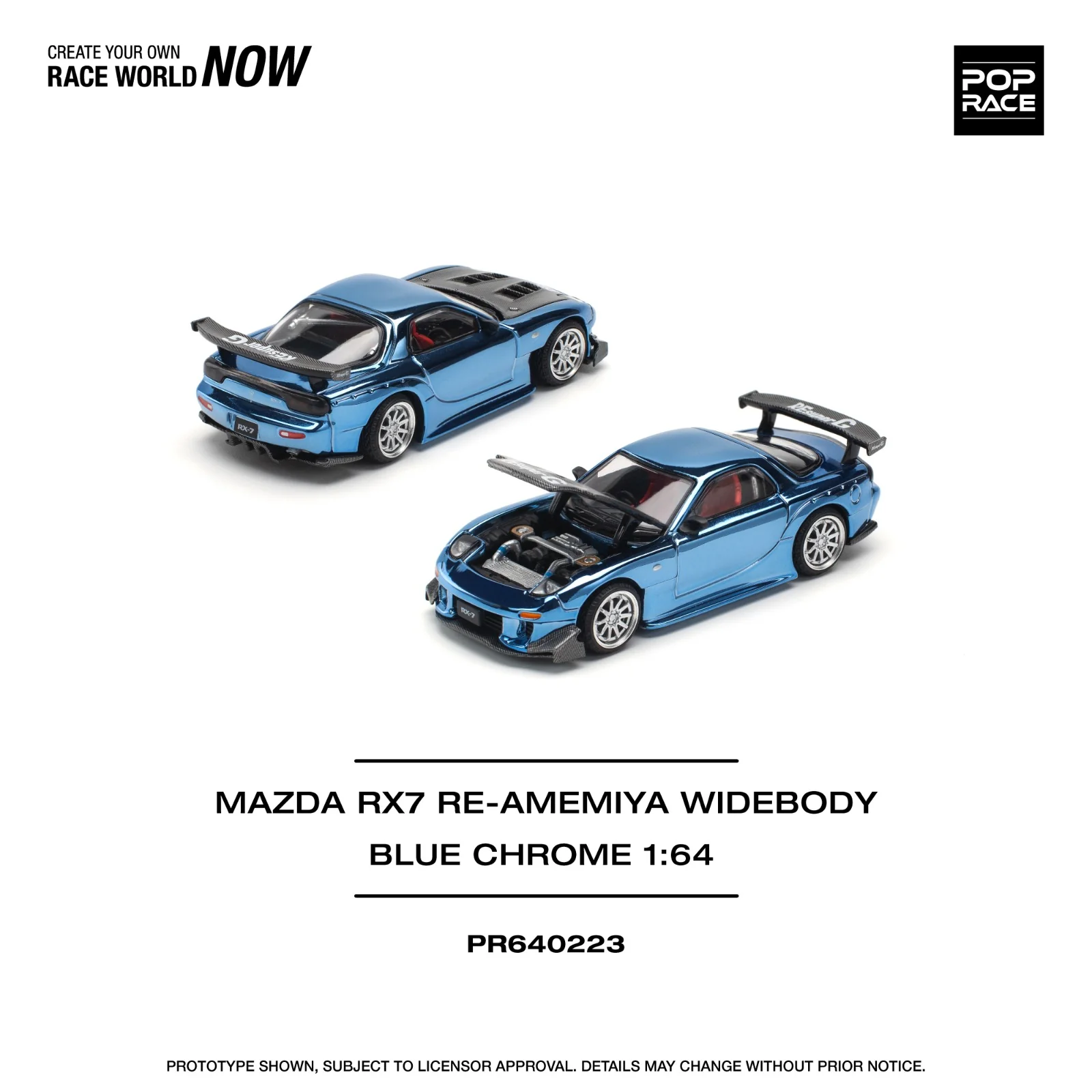 Pop race pr64-223 mazda rx7 re-amemiya 1:64 Scale