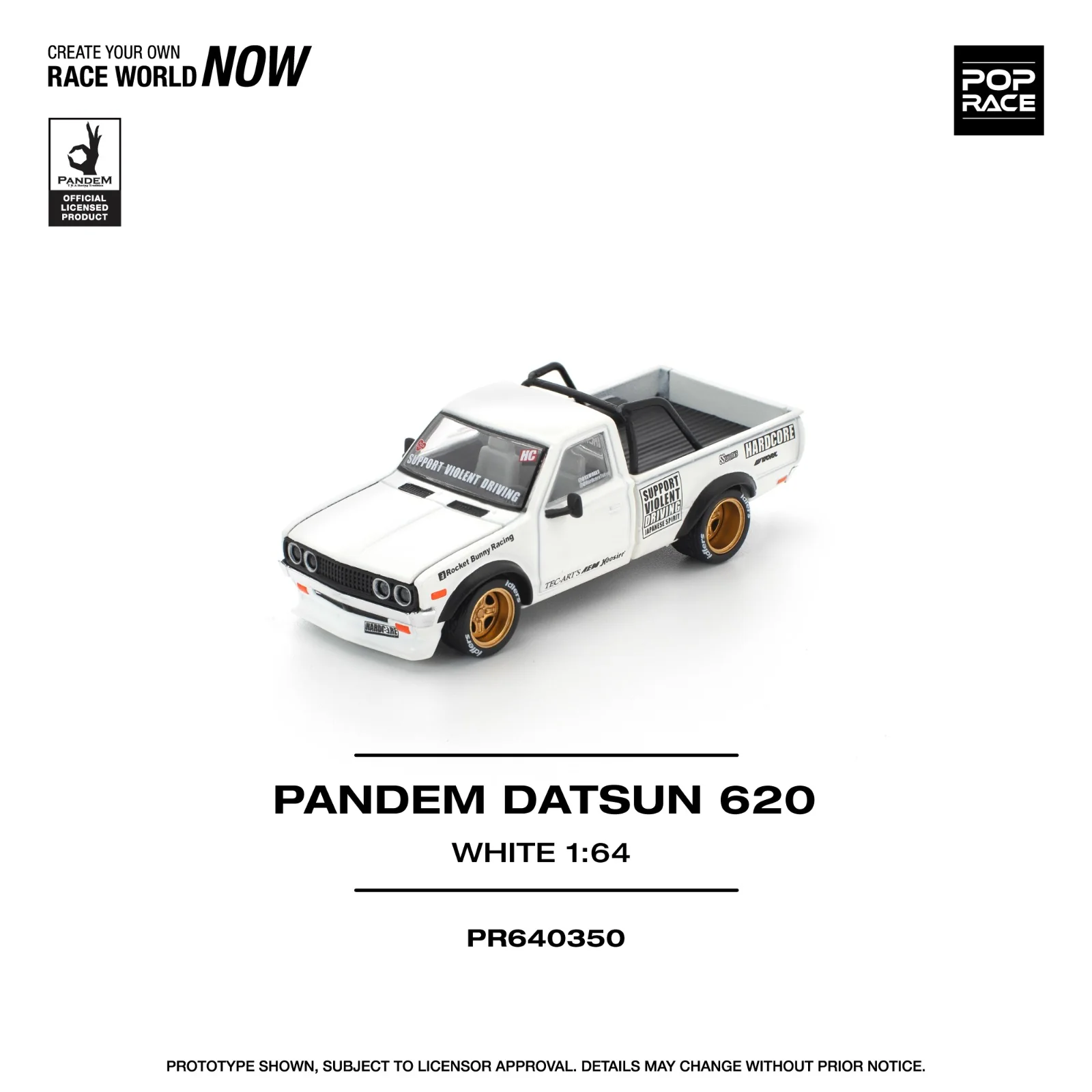 Pop race pr64-350 pandem Datsun 620 1:64 Scale - Image 2