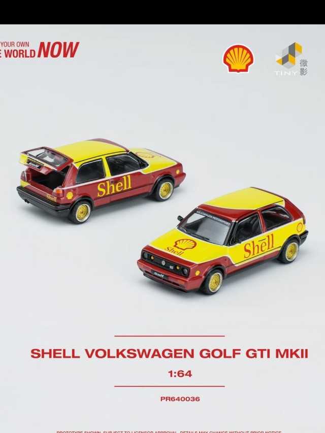 Pop Race pr64-36 poprace x Tomy shell Volkswagen golf gti mk2 1:64 scale